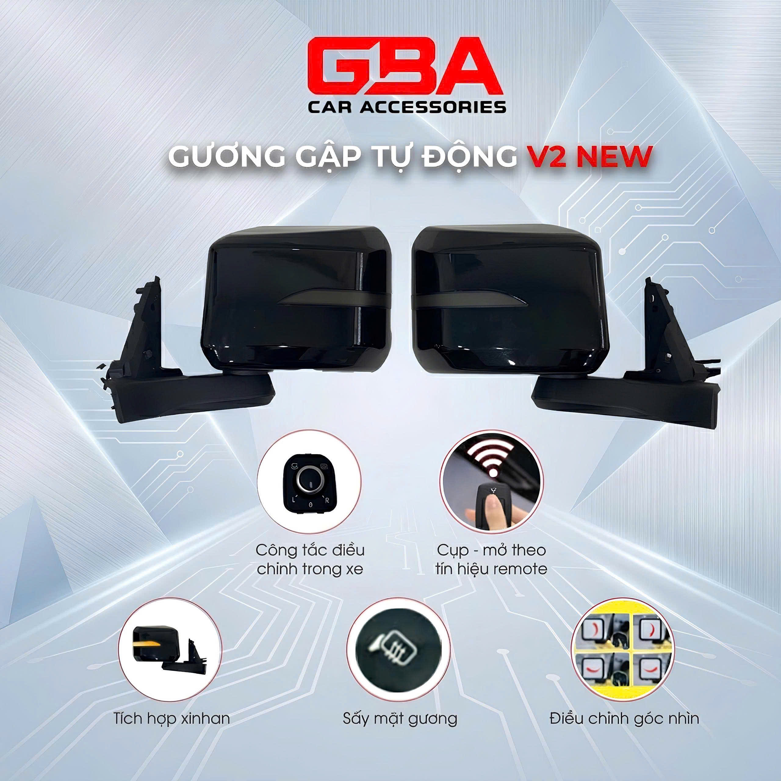 gương điện vf3 gba